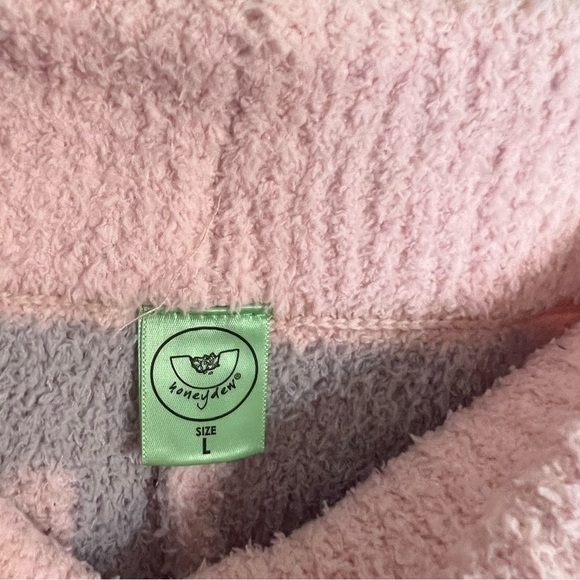 NWT Honeydew Intimates Chenille Pink Glisten Heart Print Jogger Pants Size Large - Picture 10 of 15